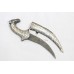 Dagger Knife Pure Silver Koftgiri Hand Forged Steel Blade Camel Face Handle C993